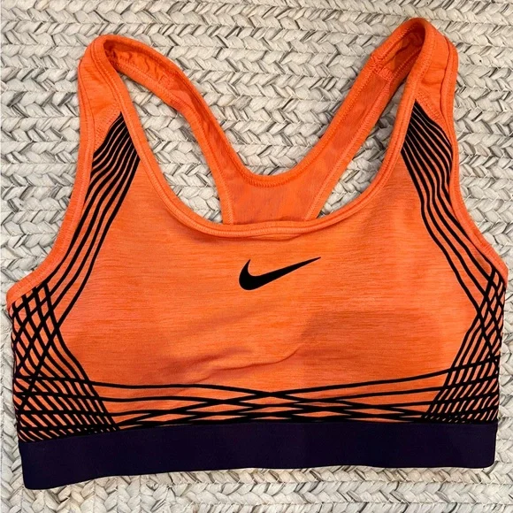 Nike Dri-FitSports Bra - orange & dark purple Small - Picture 3 of 5
